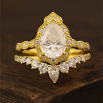 Charger l&#39;image dans la visionneuse de galerie, 2 Ct Oval Cut Lab Diamond Bridal Ring Set - 2pcs - LGG Jewelry
