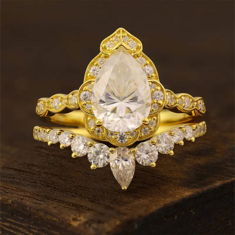 2 Ct Oval Cut Lab Diamond Bridal Ring Set - 2pcs - LGG Jewelry