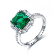 2 Ct Princess Cut Lab Emerald Engagement Ring - LGG Jewelry