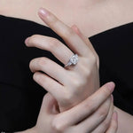 Load image into Gallery viewer, 2 Ct Radiant Lab Diamond Three-Stone Engagement Ring with Tapered Baguette - LGG Jewelry
