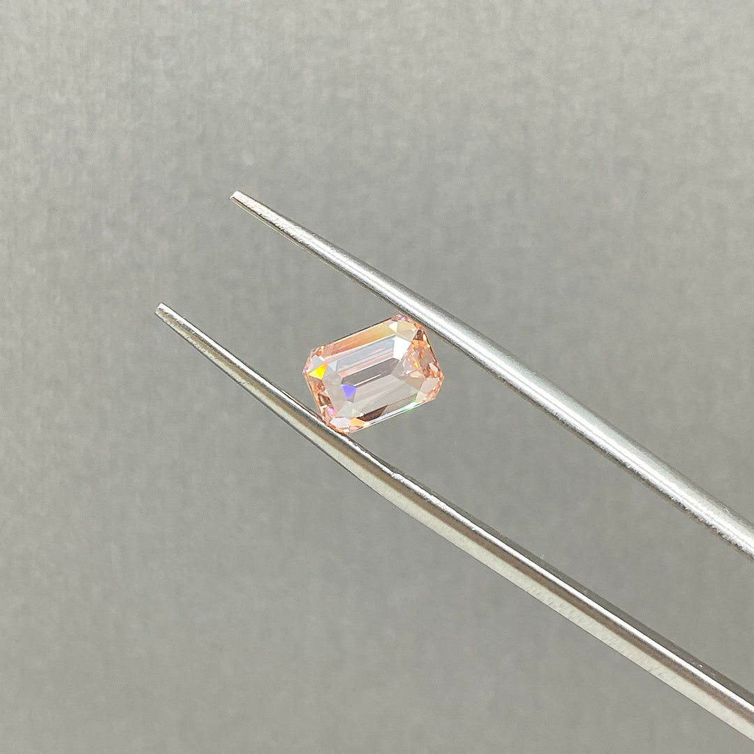 GRC Certified Emerald Cut 1.71 Ct Fancy Intense Pink Lab Diamond VS Clarity