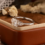Load image into Gallery viewer, 1 CT Princess Cut Lab Diamond Three-Stone Engagement Ring
