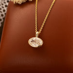 Load image into Gallery viewer, East-west 2 Ct Oval Cut Lab Diamond Bezel Pendant Necklace
