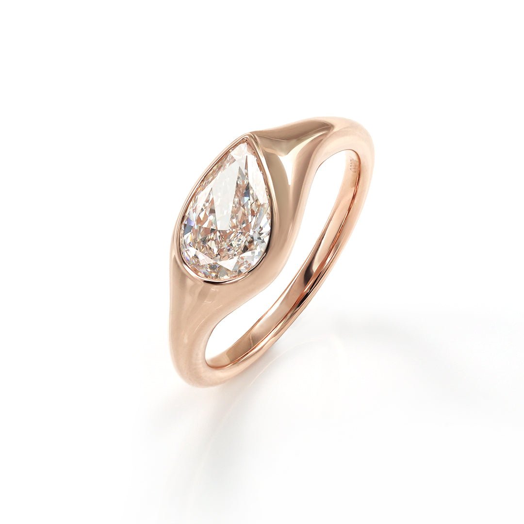 2Ct Pear Shape Lab Diamond Solitaire Engagement Ring - LGG Jewelry