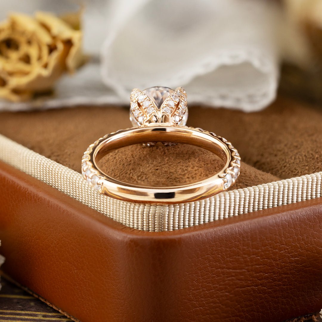 2CT Portuguese Cut Lab Diamond Solitaire Engagement Ring - LGG Jewelry
