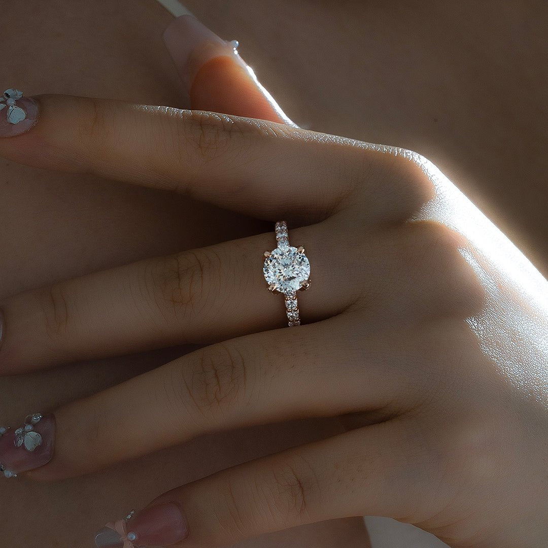 2CT Portuguese Cut Lab Diamond Solitaire Engagement Ring - LGG Jewelry