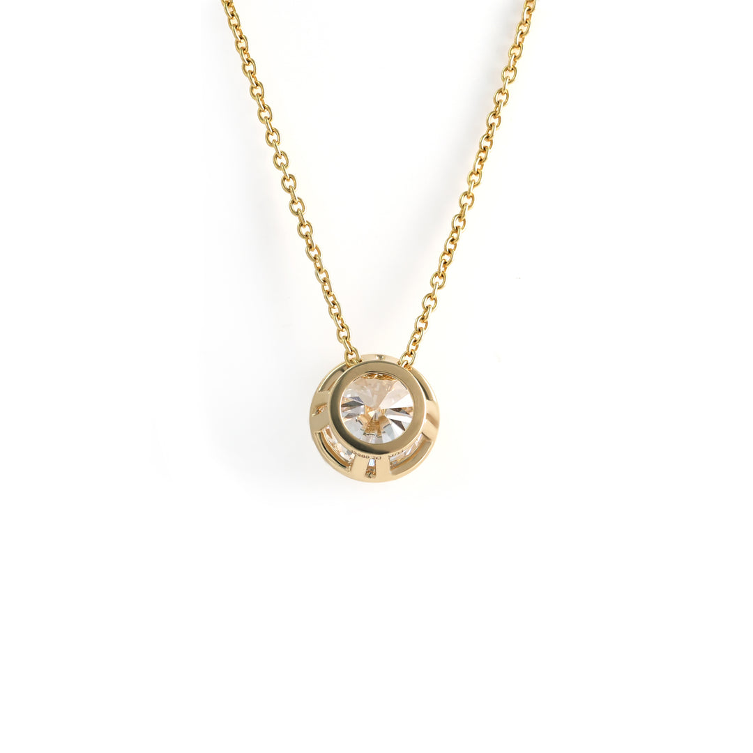 Classic 2 Ct Round Cut Lab Diamond Bezel Pendant