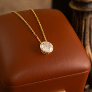 Classic 2 Ct Round Cut Lab Diamond Bezel Pendant