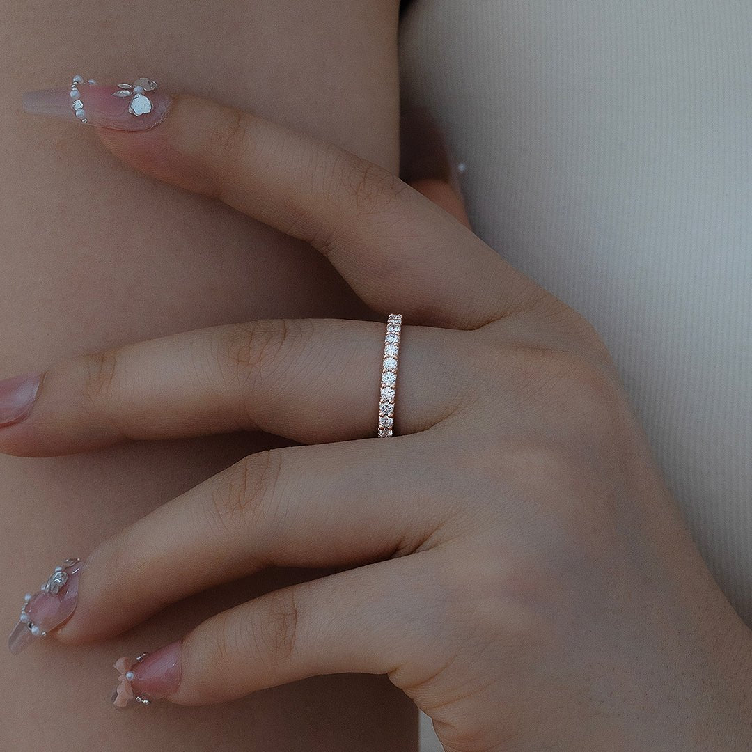 2mm Round Cut Lab Diamond Diamond Eternity Ring - LGG Jewelry