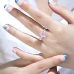 Lade Bild in die Galerieansicht, 3 Ct Fancy Vivid Pink Pear Shape Lab Diamond Three-Stone Engagement Ring (Setting Price Only) - LGG Jewelry