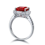 Load image into Gallery viewer, 3.5 Ct Asscher Cut Lab Ruby Engagement Ring - LGG Jewelry
