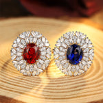 Charger l&#39;image dans la visionneuse de galerie, 3.66 Ct Oval Cut Lab Ruby Art Deco Inspired Engagement Ring - LGG Jewelry
