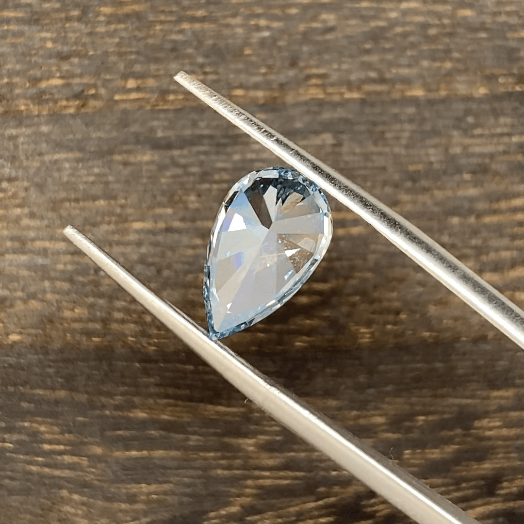 3.002 Ct Pear Cut Fancy Blue Lab Diamond VS - LGG Jewelry