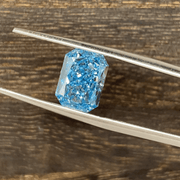 3.015 Ct Radiant Cut Fancy Blue Lab Diamond VS2 - LGG Jewelry