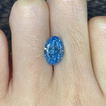Lade Bild in die Galerieansicht, 3.173 Ct Oval Cut Fancy Blue Lab Diamond VS1 - LGG Jewelry