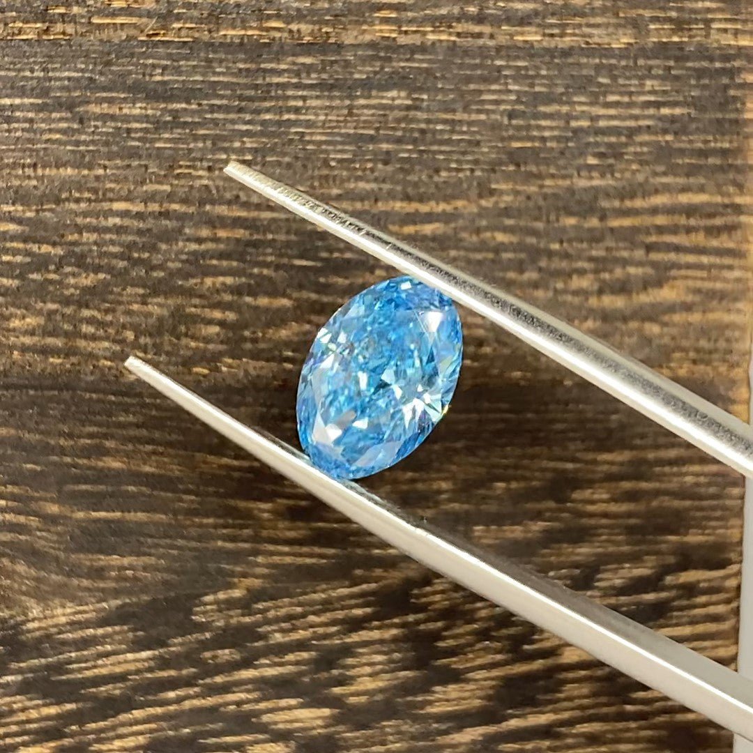 3.173 Ct Oval Cut Fancy Blue Lab Diamond VS1 - LGG Jewelry
