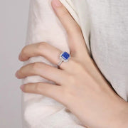 3.3 Ct Asscher Cut Lab Spinel Engagement Ring - LGG Jewelry