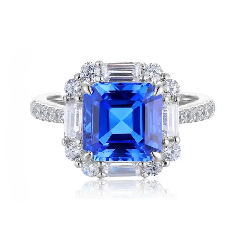 3.3 Ct Asscher Cut Lab Spinel Engagement Ring - LGG Jewelry