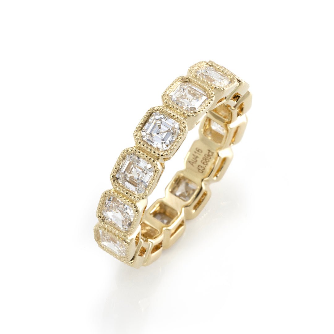 3.5mm Asscher Cut Lab Ddiamond Full eternity ring - LGG Jewelry
