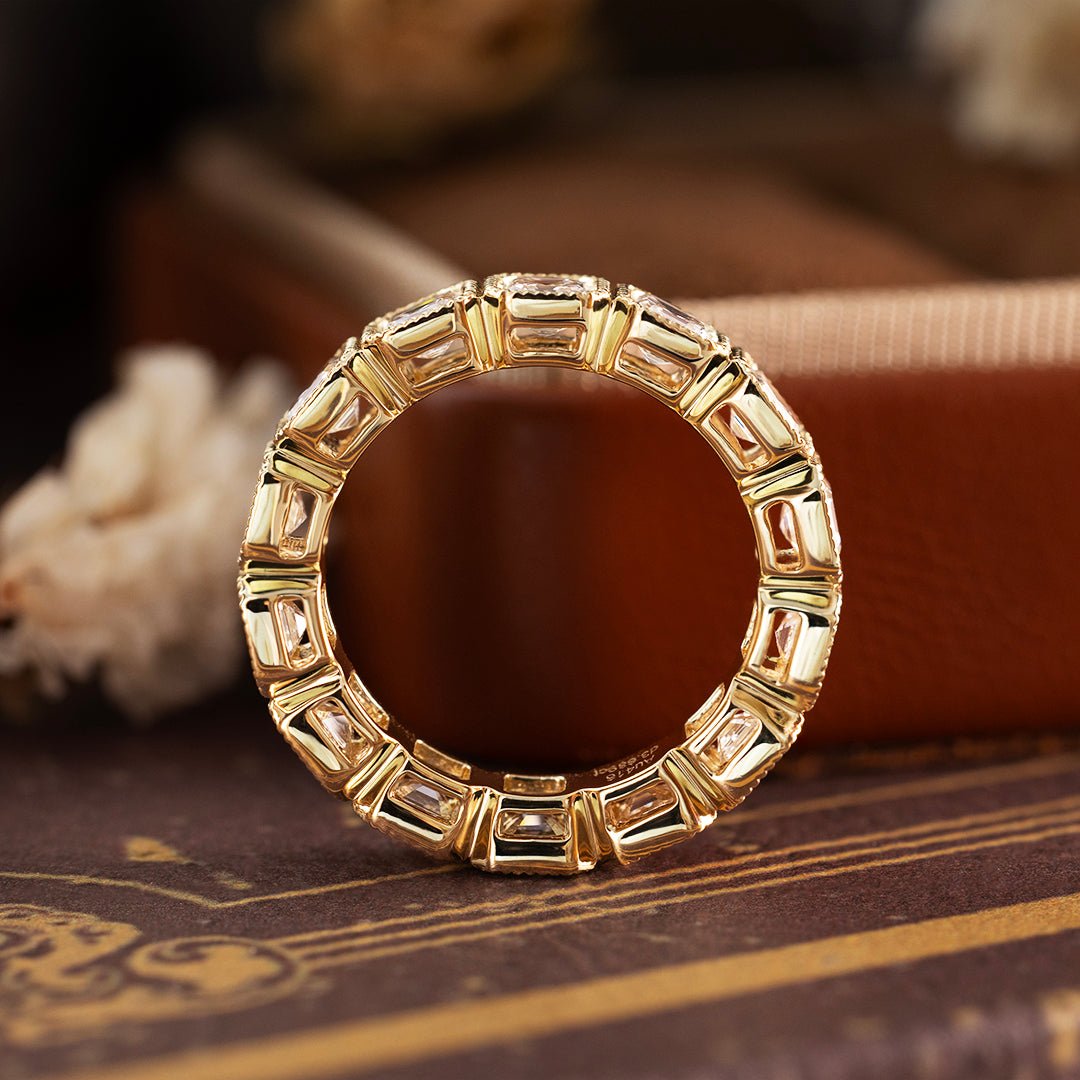 3.5mm Asscher Cut Lab Ddiamond Full eternity ring - LGG Jewelry