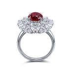 Lade Bild in die Galerieansicht, 3.66 Ct Oval Cut Lab Ruby Art Deco Inspired Engagement Ring - LGG Jewelry