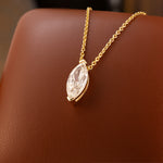 Load image into Gallery viewer, North-south Marquise Cut Lab Diamond Two V-Prongs Pendant Necklace
