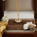 Load image into Gallery viewer, East-west 1.5 Ct OMC Marquise cut Lab diamond Matte Gold Bezel &amp; prongs pendant Necklace
