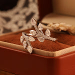 Load image into Gallery viewer, Leafy Marquise Cut Lab Diamond Open Ring
