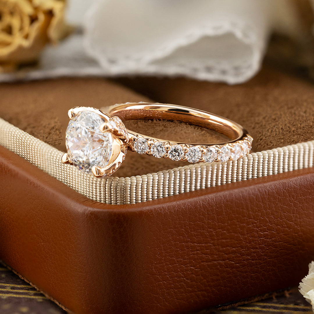 2CT Portuguese Cut Lab Diamond Solitaire Engagement Ring