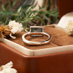 Load image into Gallery viewer, 6*8mm Rectangular Moss Agate Solitaire Ring
