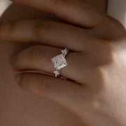 3ct Cushion Cut Lab Ddiamond Three-Ttone Engagement Ring - LGG Jewelry