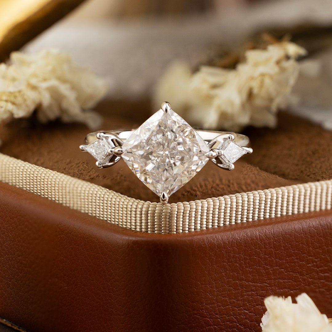 3ct Cushion Cut Lab Ddiamond Three-Ttone Engagement Ring - LGG Jewelry