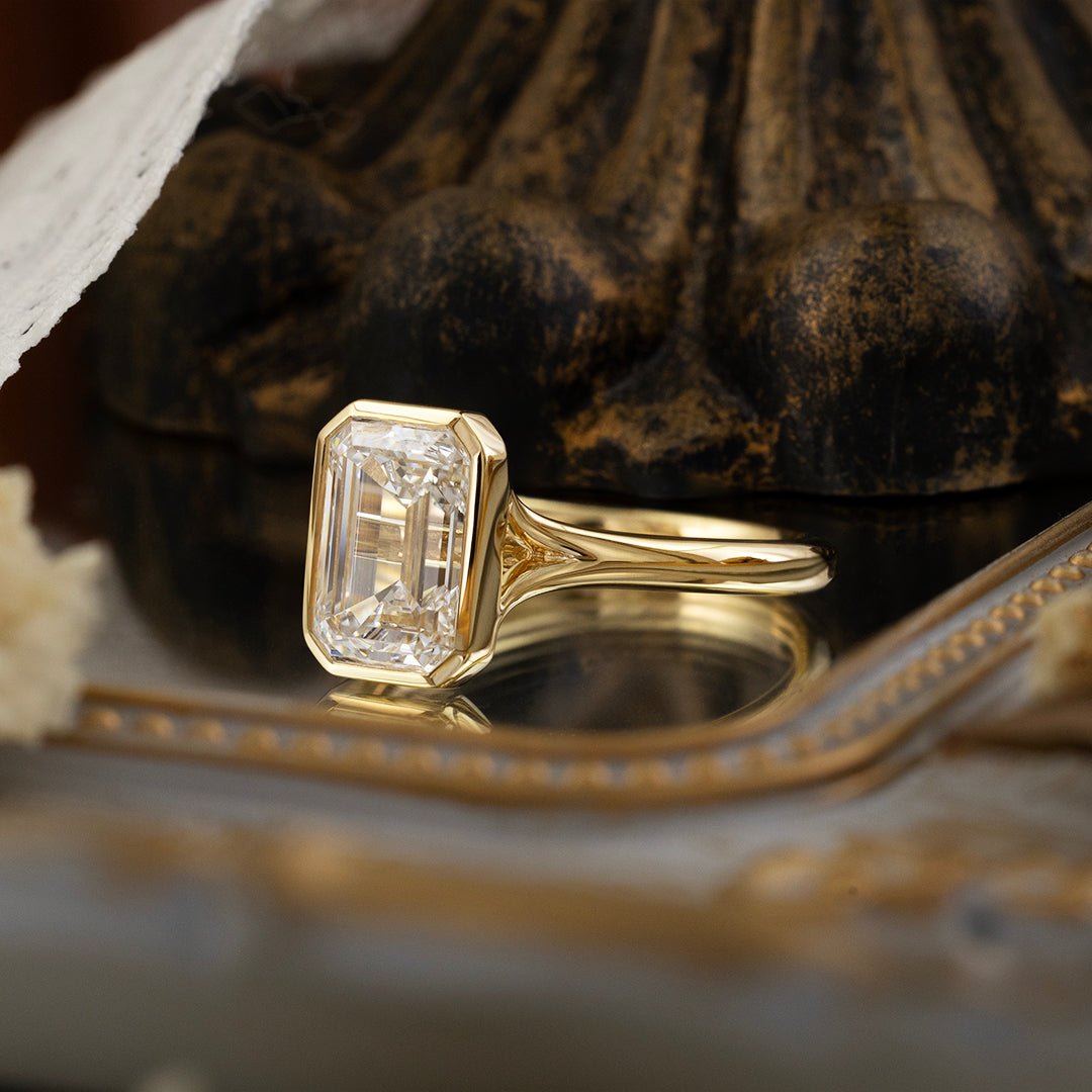 3CT Emerald Cut Lab Diamond Solitaire Engagement Ring - LGG Jewelry