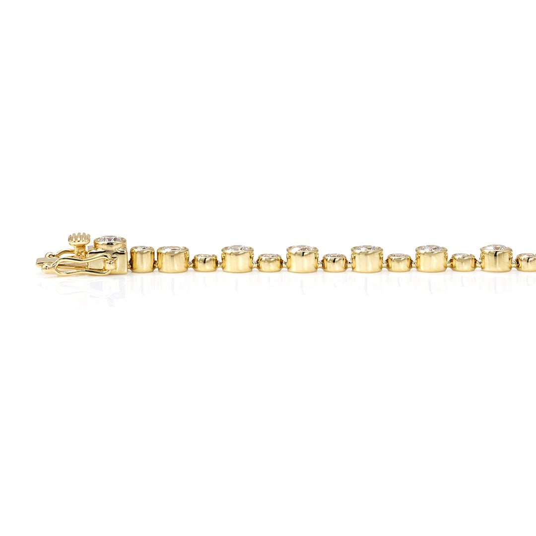 3mm & 2mm Bezel Set Round Lab Grown Diamond Tennis Bracelet - LGG Jewelry