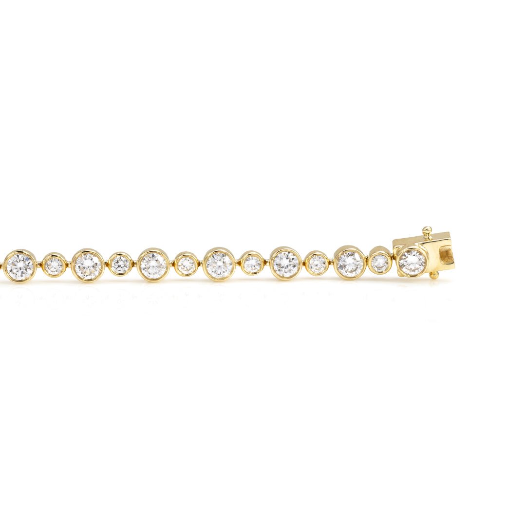 3mm & 2mm Bezel Set Round Lab Grown Diamond Tennis Bracelet - LGG Jewelry