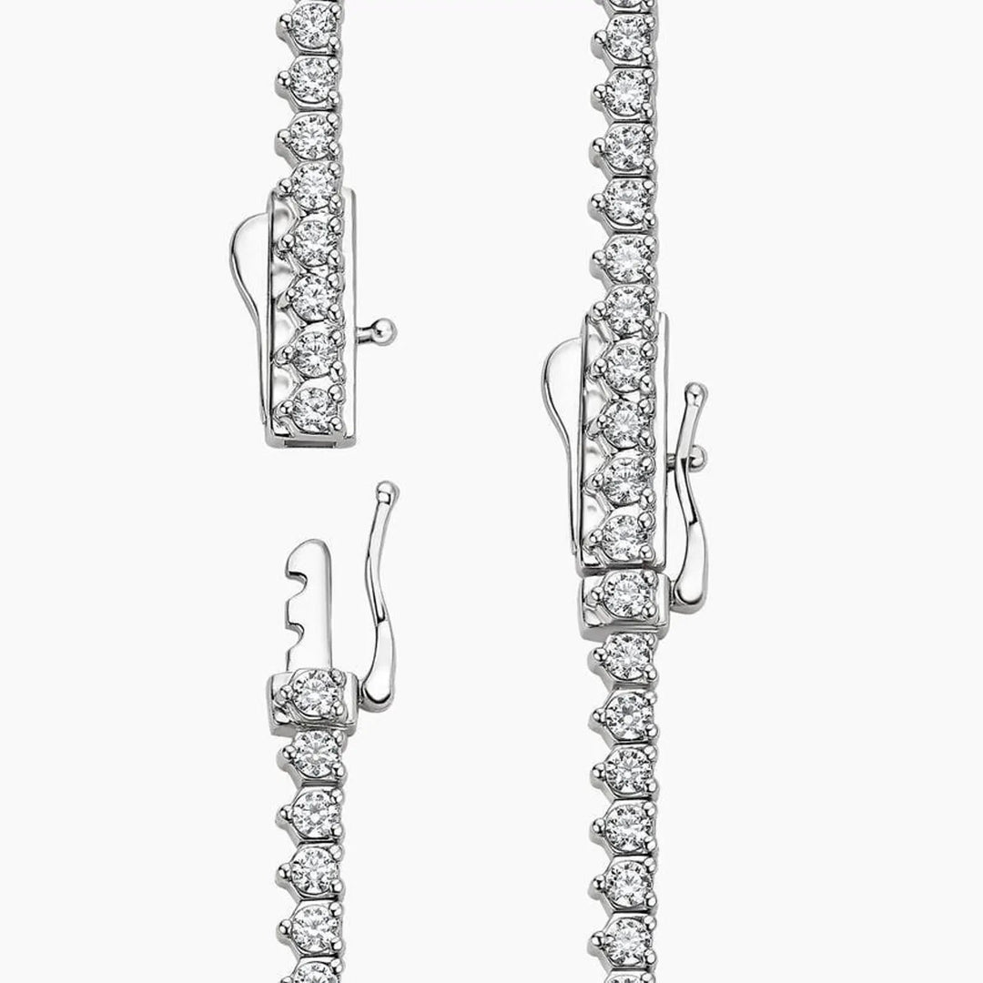 3MM 3-Prong Lab Grown Diamond Tennis Necklace 14K Gold - LGG Jewelry