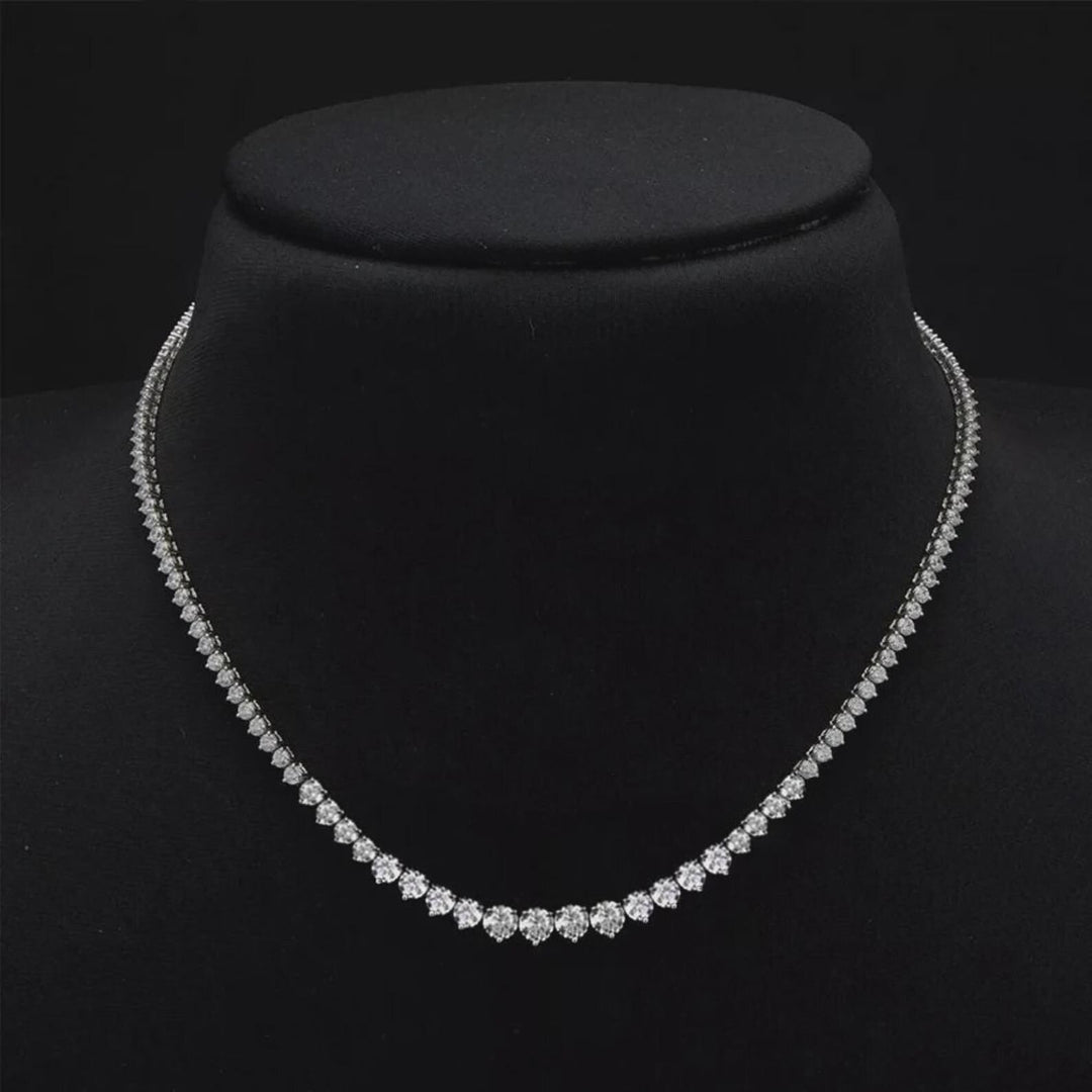 3MM 3-Prong Lab Grown Diamond Tennis Necklace 14K Gold - LGG Jewelry