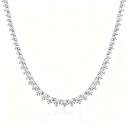 3MM 3-Prong Lab Grown Diamond Tennis Necklace 14K Gold - LGG Jewelry