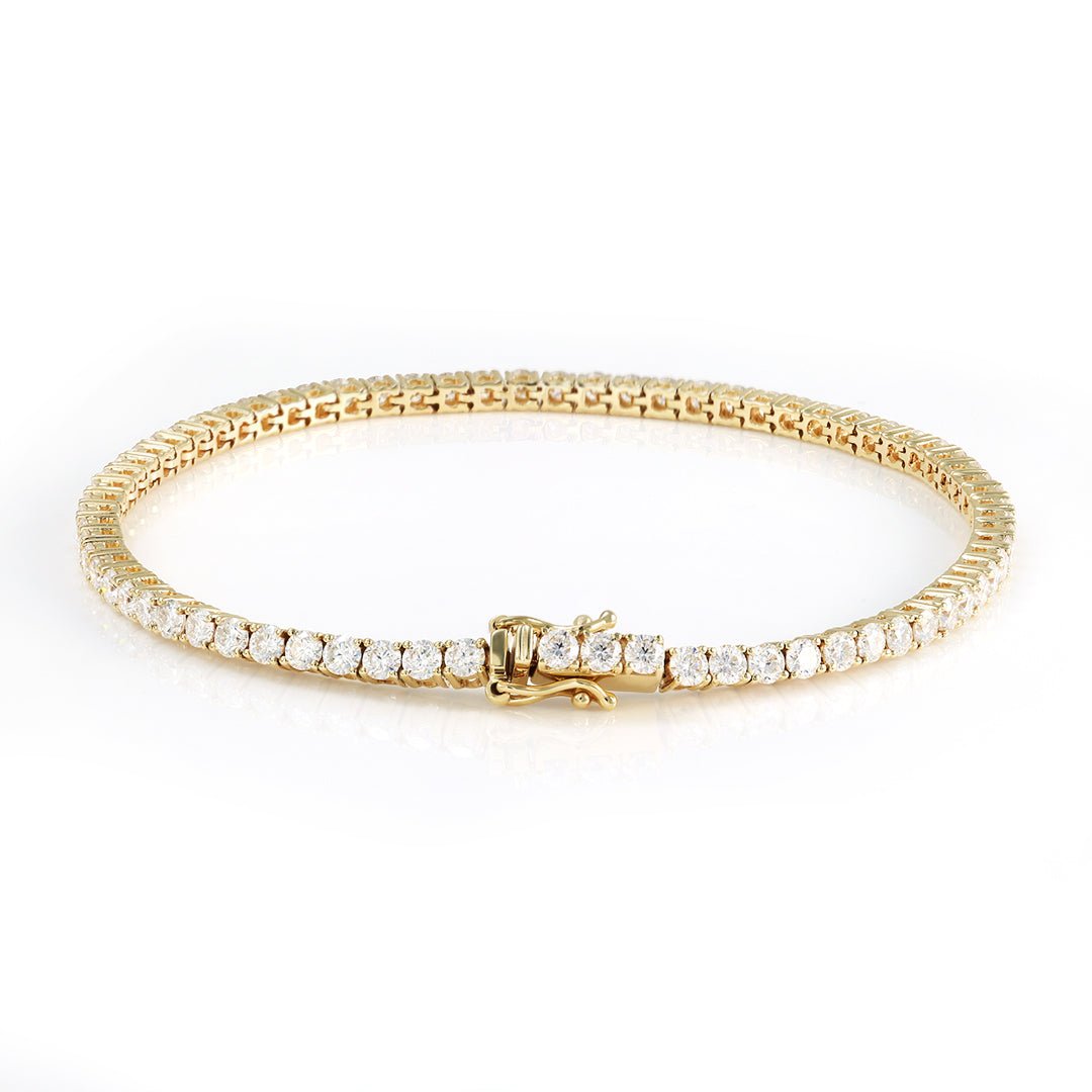 3MM 4 Prong Basket Lab Diamond Tennis Bracelet 14K 18K Gold DEF VS - LGG Jewelry