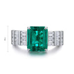 Lade Bild in die Galerieansicht, 4 Ct Lab Emerald Bar Setting Engagement Ring - LGG Jewelry