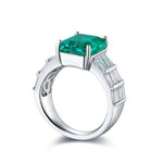 Lade Bild in die Galerieansicht, 4 Ct Lab Emerald Bar Setting Engagement Ring - LGG Jewelry