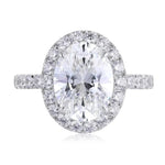 Lade Bild in die Galerieansicht, 4 Ct Oval Cut Moissanite Halo Engagement Ring - LGG Jewelry