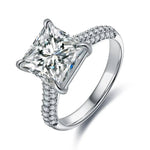 Lade Bild in die Galerieansicht, 4 Ct Princess Cut Lab Diamond Half Luxury Pave Engagement Ring - LGG Jewelry