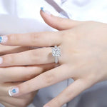 Lade Bild in die Galerieansicht, 4 Ct Princess Cut Lab Diamond Half Luxury Pave Engagement Ring - LGG Jewelry