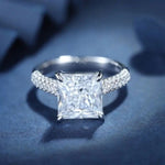 Lade Bild in die Galerieansicht, 4 Ct Princess Cut Lab Diamond Half Luxury Pave Engagement Ring - LGG Jewelry