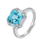 4.5 Ct Asscher Cut Lab Paraiba Engagement Ring - LGG Jewelry