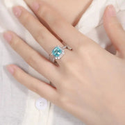 4.5 Ct Asscher Cut Lab Paraiba Engagement Ring - LGG Jewelry