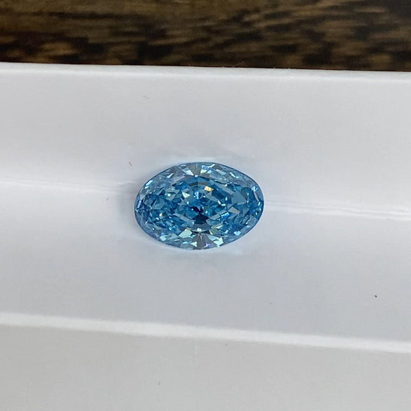4.312 Ct Oval Cut Fancy Blue Lab Diamond VS - LGG Jewelry