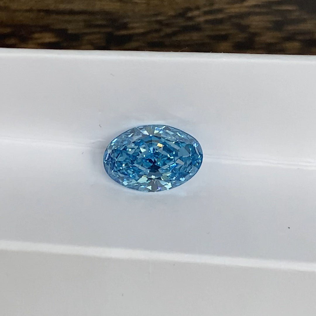 4.312 Ct Oval Cut Fancy Blue Lab Diamond VS - LGG Jewelry