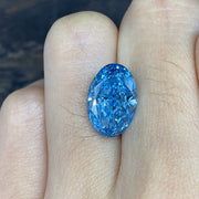 4.312 Ct Oval Cut Fancy Blue Lab Diamond VS - LGG Jewelry